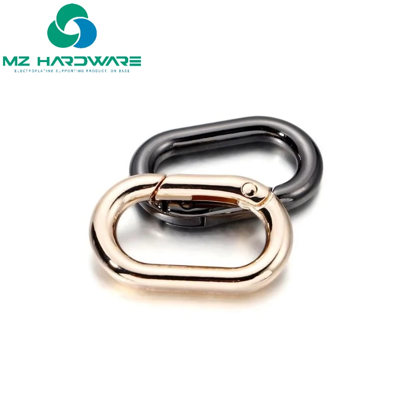 

MZhardware 1PCS wholesale High Quality Egg Shape Spring Carabiner Snap Clip Metal Open Hook Gate Round Ring O Ring