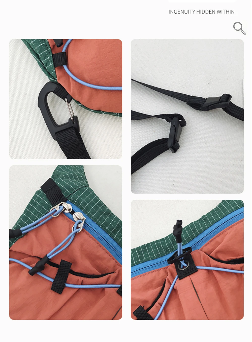 Kids Shoulder Bag Color Blocked Grid Girls Chest Bag 4 Colors Minimalist Boys Casual Bag Children Crossbody Bag view 6