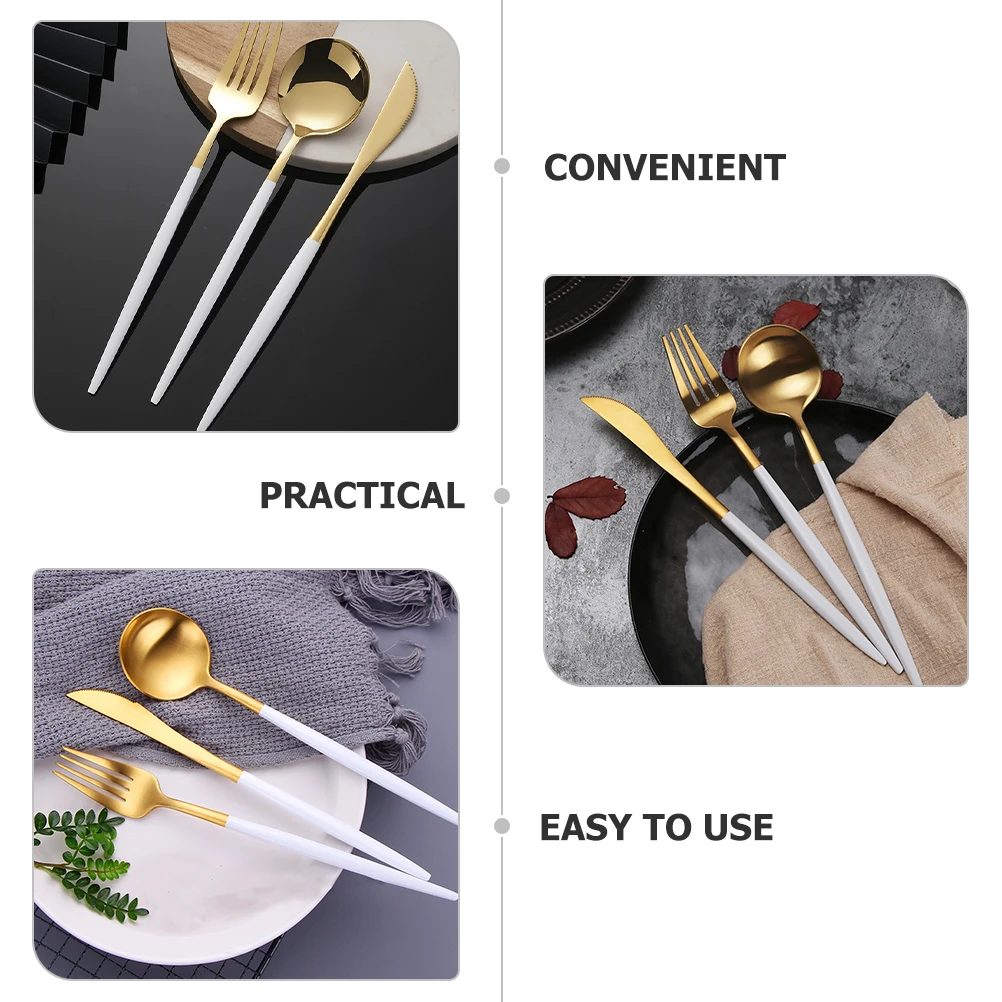 

1 set 304 Stainless Fork Spoon Set Cutlery Dinnerware Kitchen Supplies Fork Spoon Steak Party