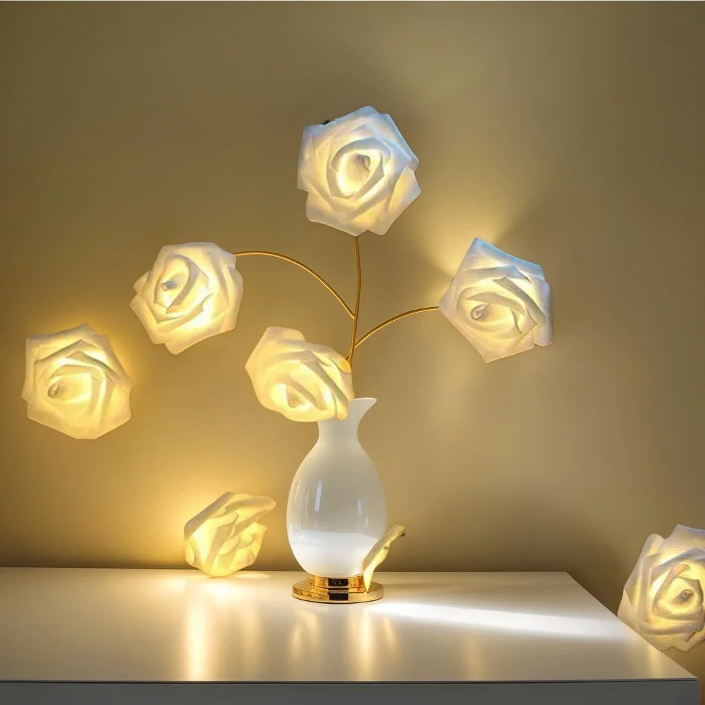 

Светодиодный фонарь с белой розой — праздничный декор с 10 лампами для семейных встреч на свадьбу, день рождения, святого Валентина