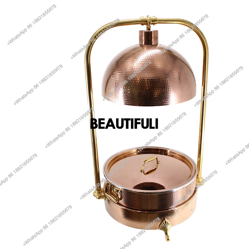 Commercial New Stainless Steel Hammer Printing Warm Vegetable Pot Set Buffet Stove Display Cold Food Tea Break Hotel