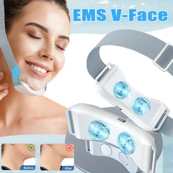 EMS Doppel Kinn V Form Heber Gürtel Gesichts Lifting Massagegerät Gesicht Abnehmen Vibration Facelift Heiße Kompresse Reduzieren Doppel Kinn