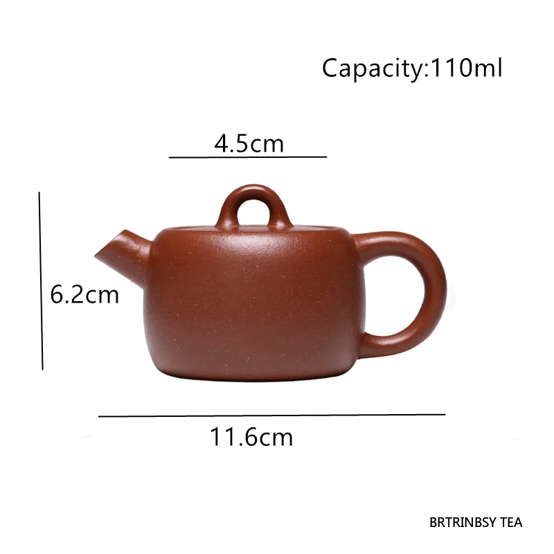 

Chinese Yixing Purple Clay Teapot Tradition Handmade Tea Pot Beauty Tea Infuser Kettle Household Raw Ore Zisha Tea Set 110ml