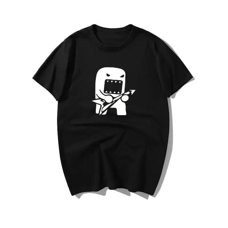 

Kawaii Oversized Japanese Anime Domo Kun Women Tshirt Y2K Retro Cotton Print Tee Shirt Men T-shirt Street Couple Clothing Top