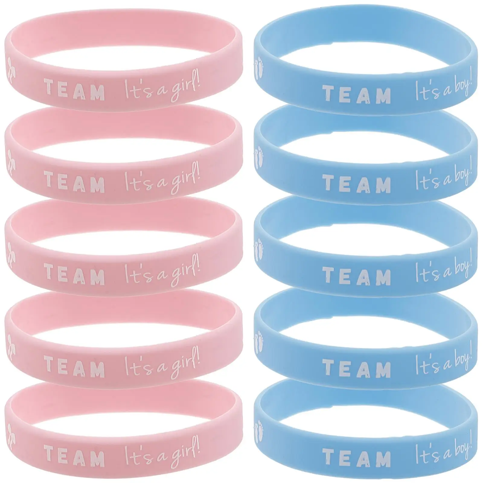 

10 Pcs Gender Reveal Silicone Wristbands Baby Favors Decorations Boy Girl Bracelets Trendy Outdoor Sports Gifts