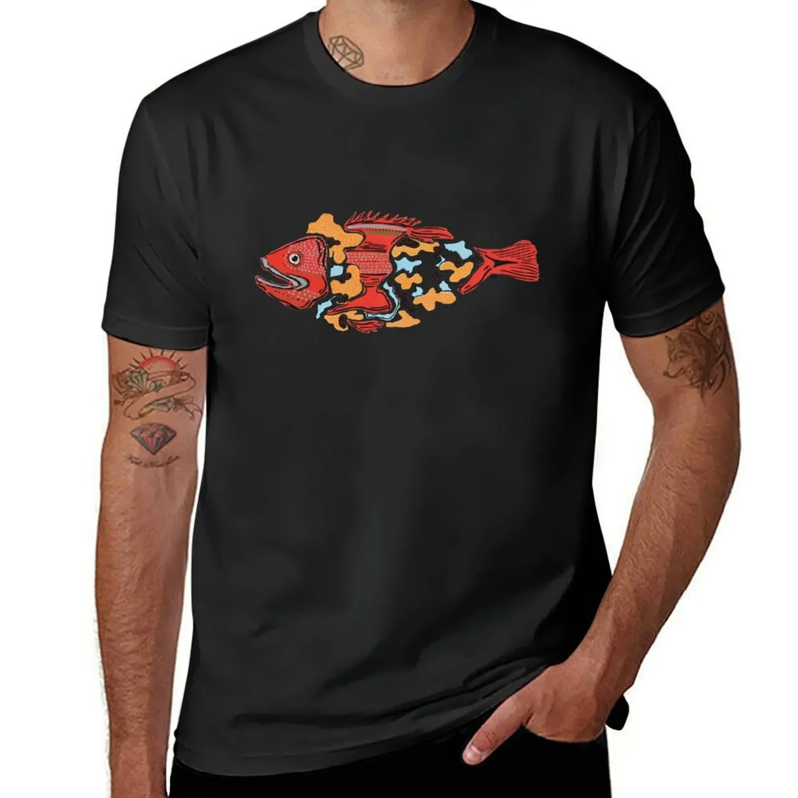 Fish Dish, acrylic, 2020 T-Shirt basketball graphic tees anime graphic t shirts men clothings