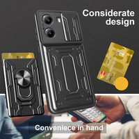 Card Storage Slot Camera Protect case for Poco X7 Pro X6 Pro M6 Pro F5 Pro X5 M5 Poco C75 C65 C61 C55 Armor Hybrid Ring Cover