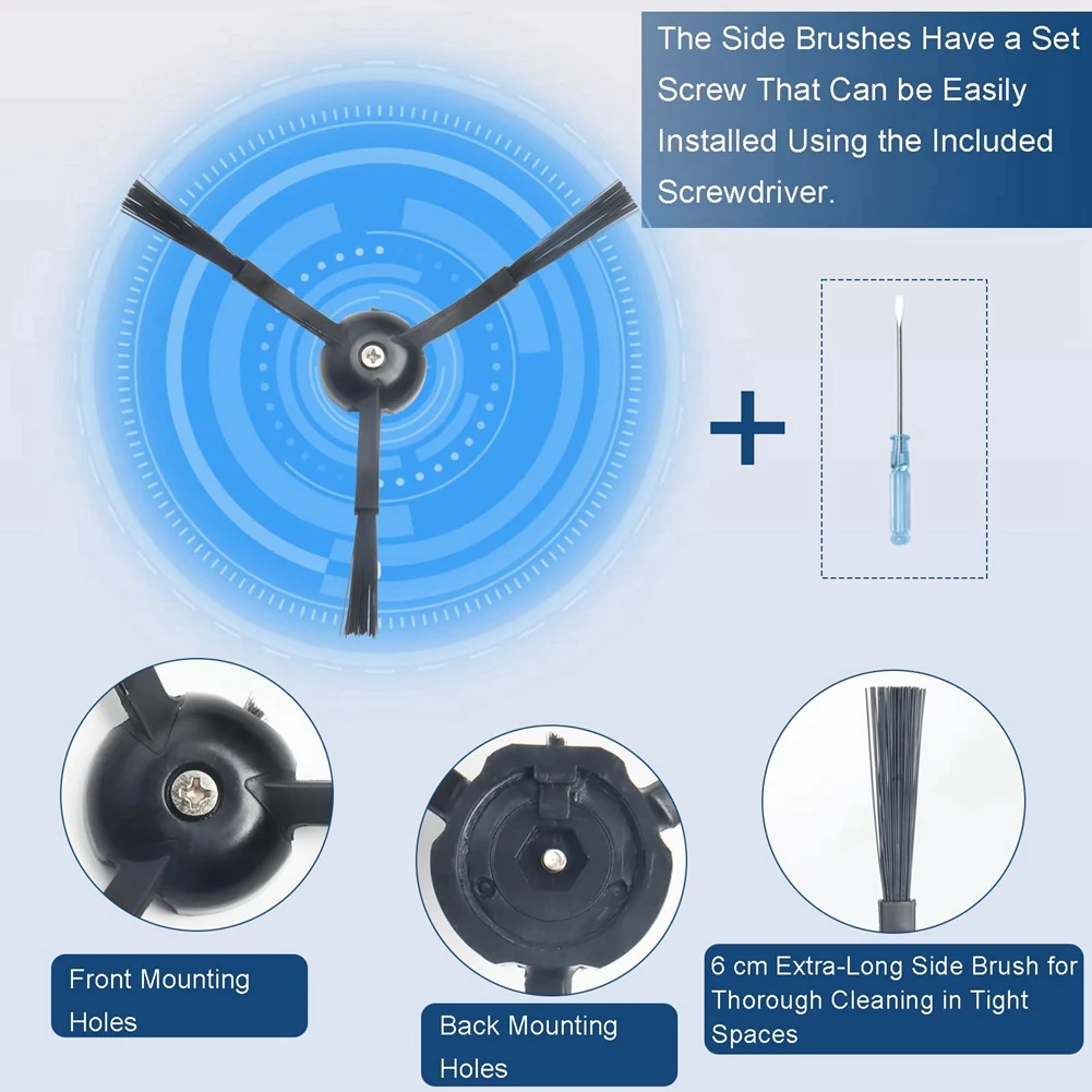 Kit de acessórios ABKR para aspiradores Roborock Q Revo, incluindo escova principal, esfregão, escovas laterais, filtro HEPA e saco de vácuo