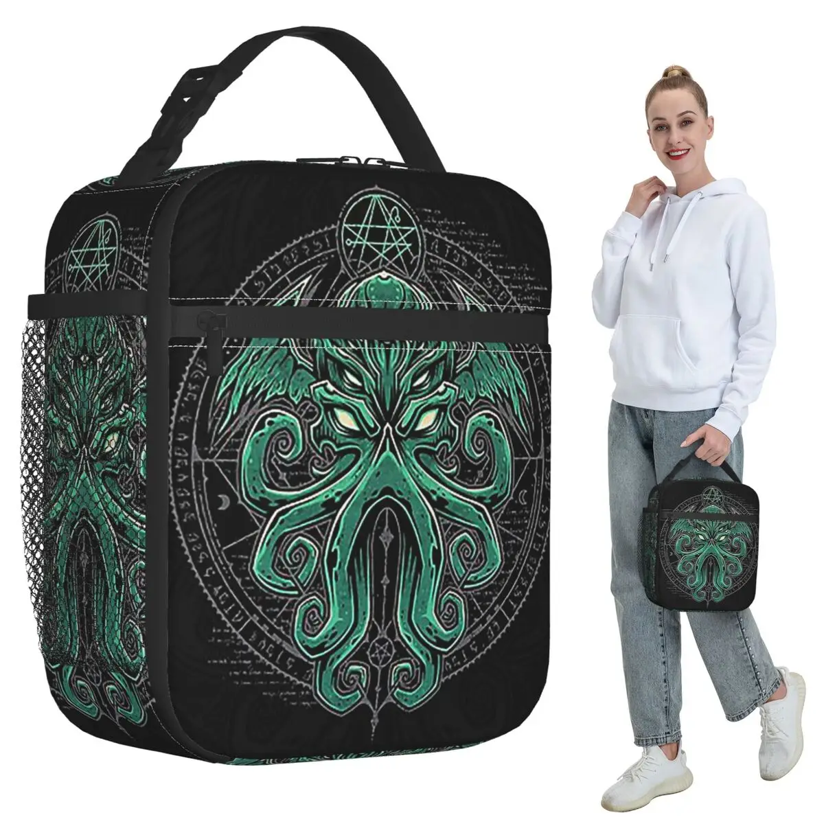 

Lovecraft Great Cthulhu Insulated Lunch Bag for Kids School Cooler Thermal Food Box Tote Portable Lunch Boxes Container
