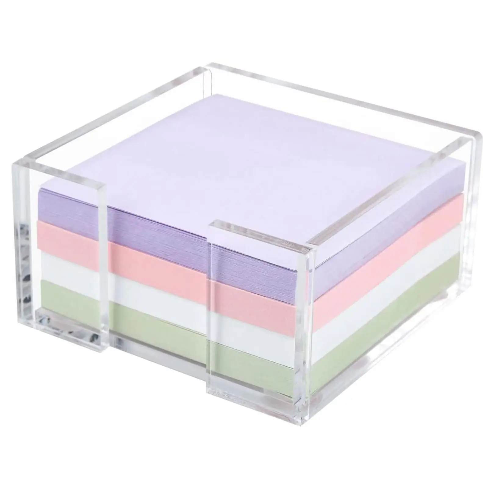 Acrylic Sticky Notes Holder with 4Pads Dispenser Students Notepad Holder