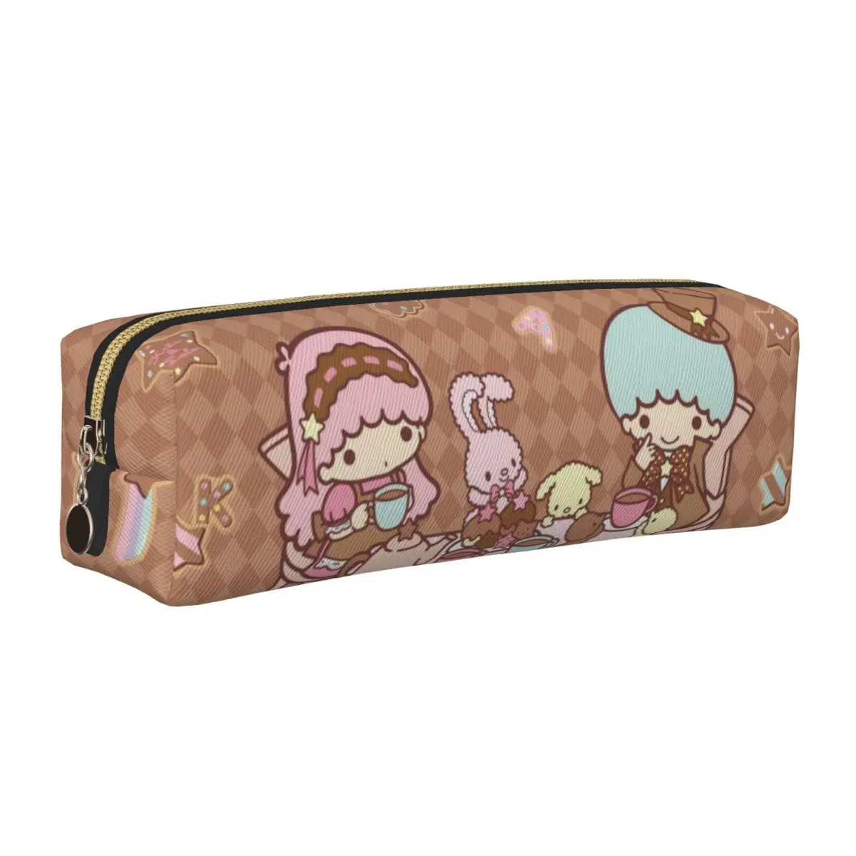 ليتل توين ستارز كارتون أنيمي مقلمة صندوق القلم حقيبة طالب تخزين كبير اللوازم المدرسية سستة pencelcases