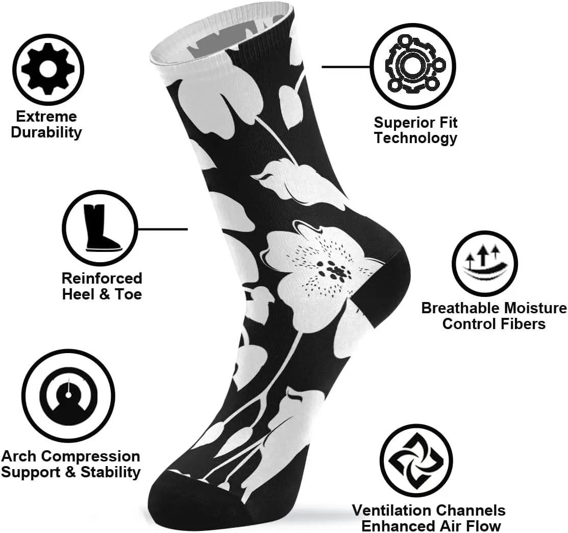 المرأة طاقم الجوارب زهرة التماثيل لينة مضحك جوارب رياضية Harajuku ريترو ستايل تنفس عدم الانزلاق جوارب رياضية