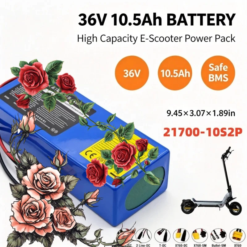 Multiple Plugs Ipega JC036‑H 36V 10.5Ah 10S2P Lithium Battery Pack Replacement For Electric Scooter Accessories