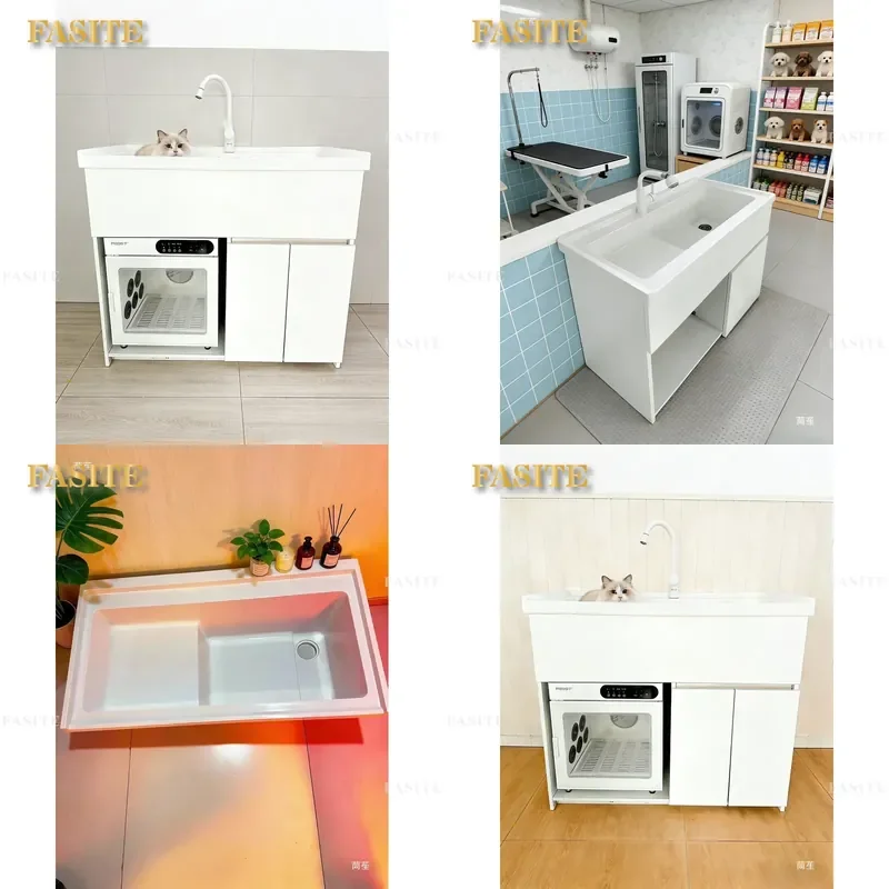 For Pet Low Pressure Wash Bath Basin Cat Shallow Spa Care Desk Grooming Station Portable Dog Washing Tub Easy Clean Non Slip