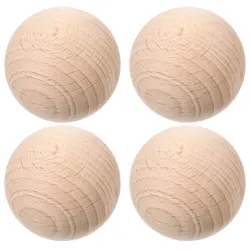 4Pcs Outdoor Play Toys For Kids Bocce Game Croquet Golf Leisure Sports Bocce Ball Ground Bowling Gate Ball Beech Wood Ball 4.5CM