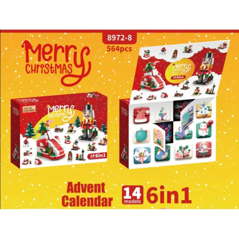 

24 года, 6 в 1, обновленная рождественская серия, набор строительных блоков, креативный зимний деревенский дом, сделай сам, кирпичи, игрушки для детей, рождественский подарок