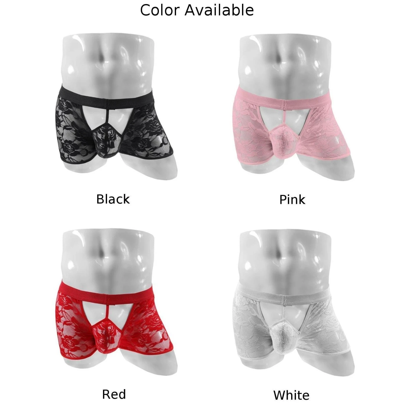 Boxer en Dentelle Transparente Ajourée pour Homme, Sous-Vêtement Sexy à Entrejambe Ouvert, Sac en Poudre, Gay 7.0, 2023