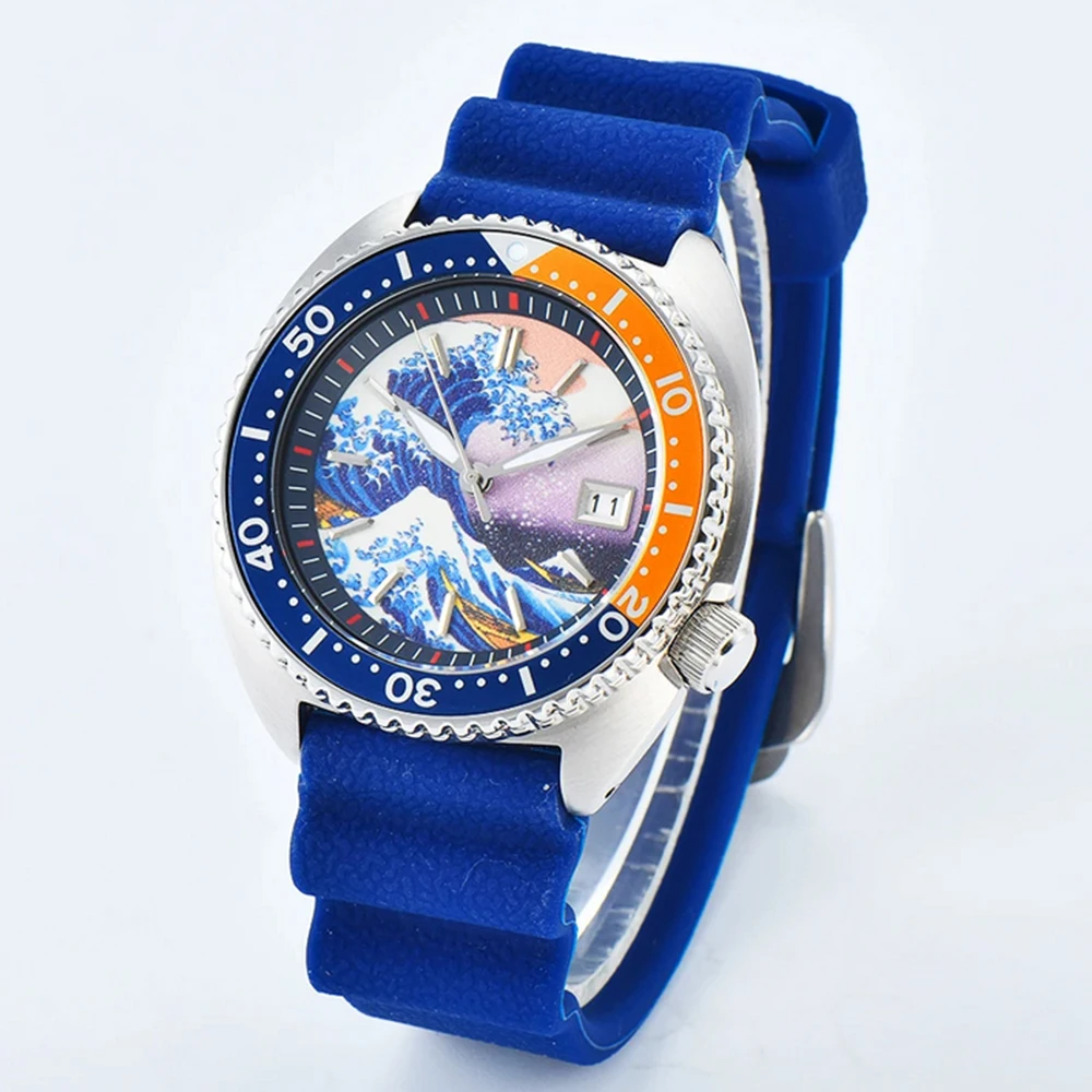High quality 45mm Multiple colors Abalone Men's watch Date display Stainless steel case NH35 automatic mechanical movement