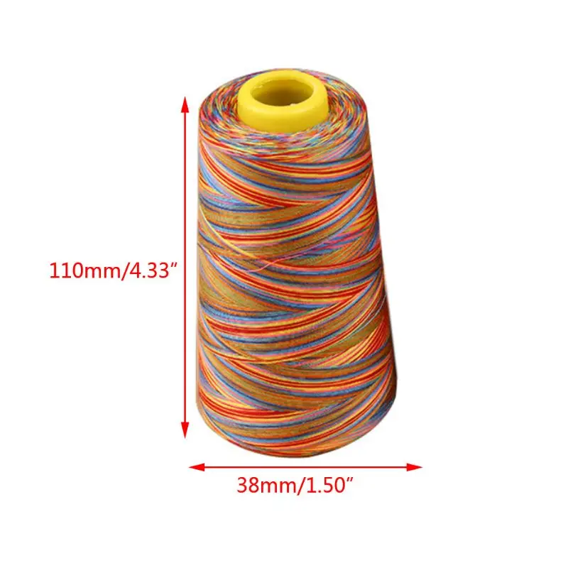 Yards Multicolored Graident Rainbow Polyester Embroidery Sewing Thread Stitching Yarn DIY Knitting Drop Shipping