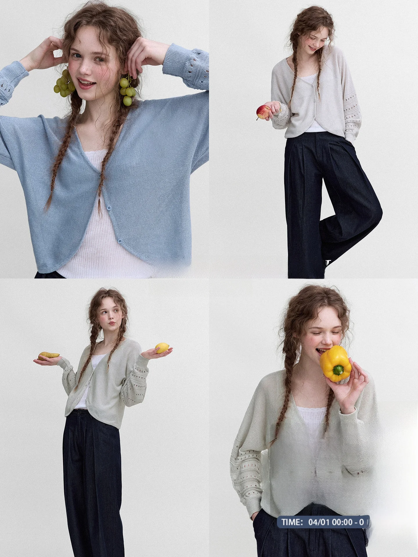 

LetM Vintage Silk Knitted Short Open Cardigan Women's Summer Commute Style Long Sleeve Hollow out Floral Embroidery Casual Kn...