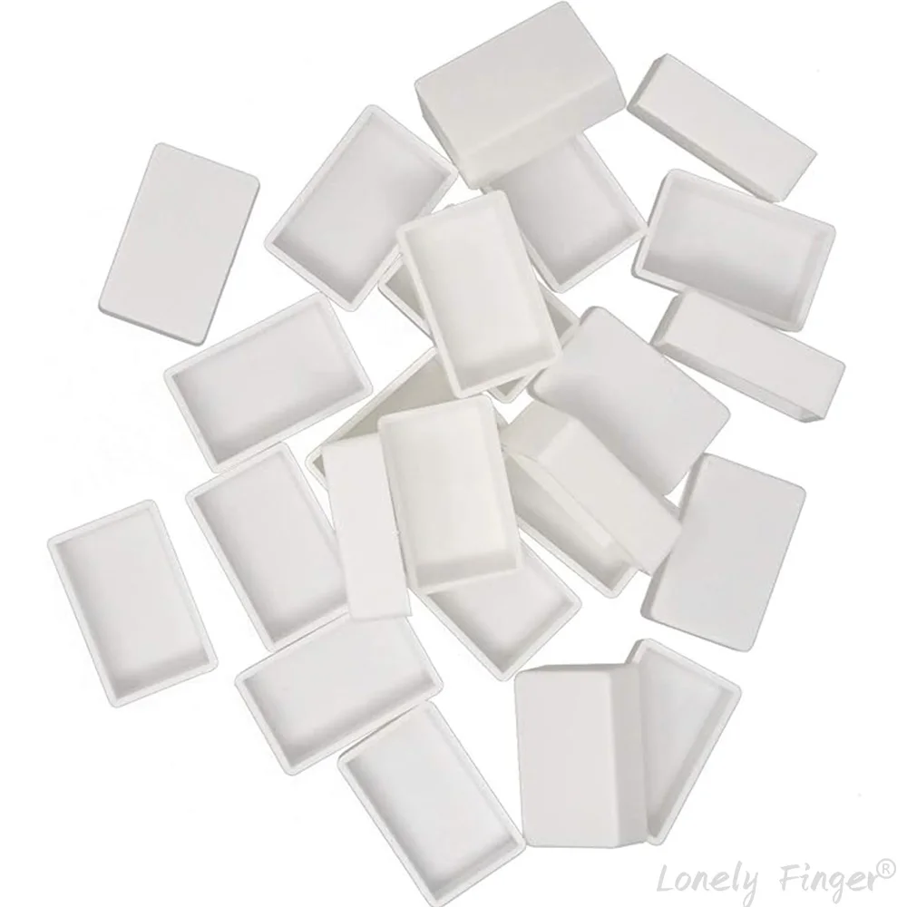 Watercolour Paints White Plastic 24pcs Empty Full Pans for Paint Box DIY Watercolour Oils or Acrylic Painting Case Palette