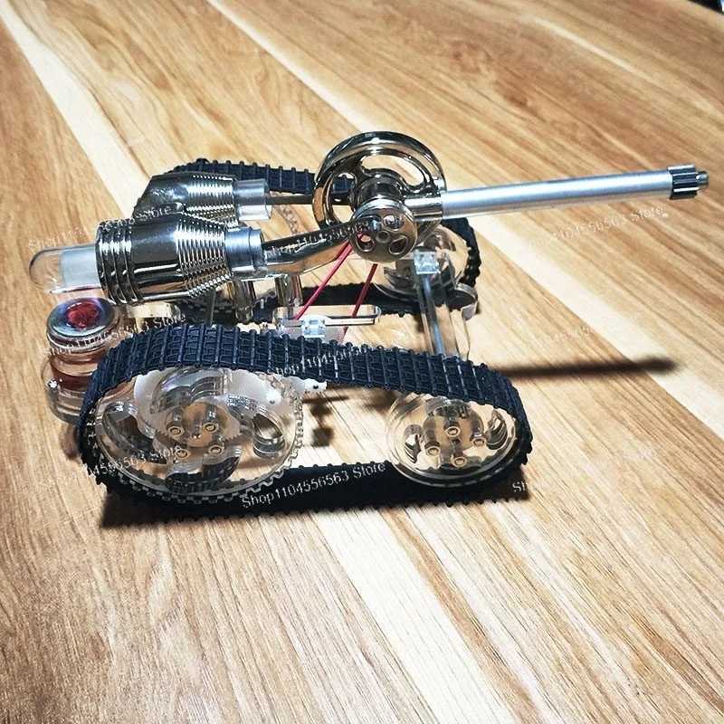 Engine Miniature Model External Combustion Power Tank Car Scientific Small Production Experimental Toy Gift