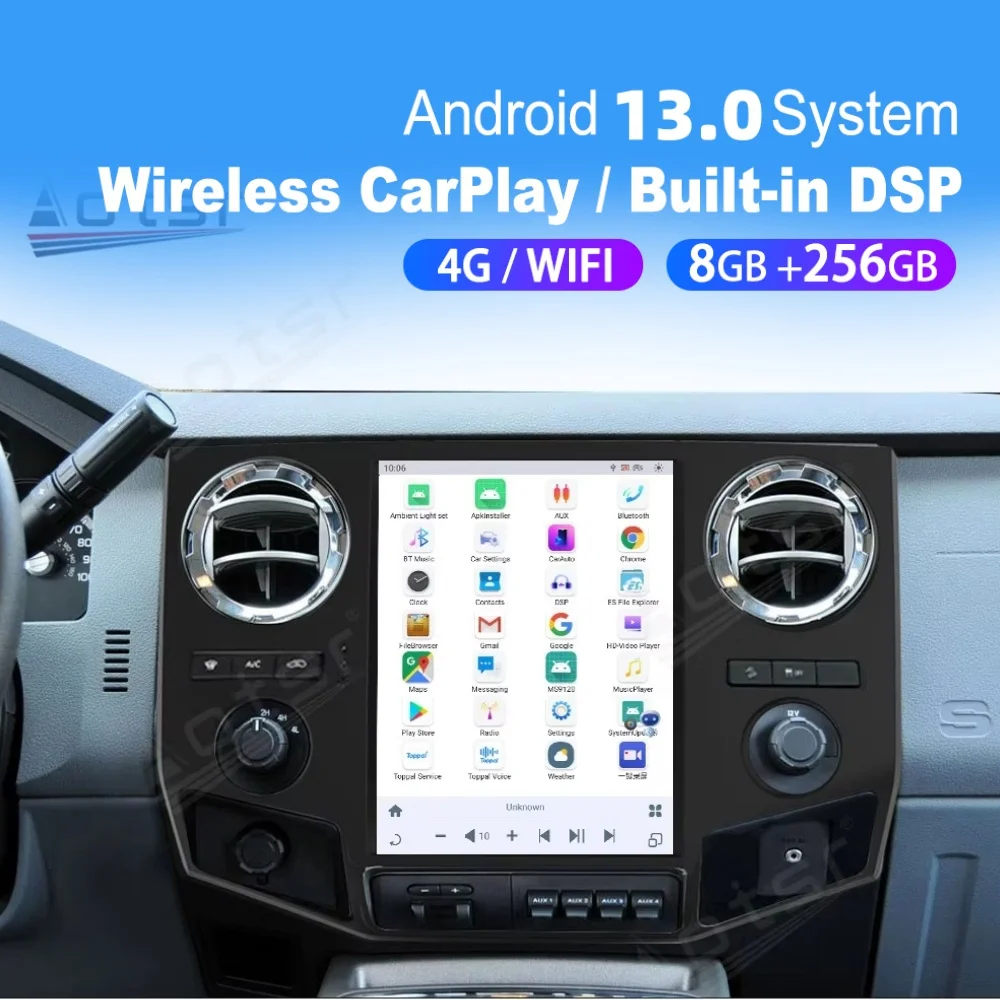 

8 + 256G Radio Mobil For Ford F250 F350 2009-2014 GPS Navigation Otomatis Audio Multimedia Penerima Carplay Player Stereo Kepala