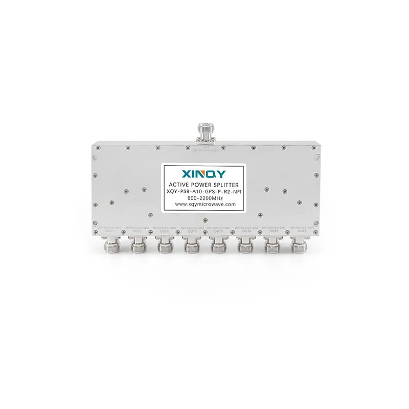 XINQY 8 Way Active GPS Power Divider 600MHz to 2200MHz N Female RF Signal Splitter for Navigation Systems