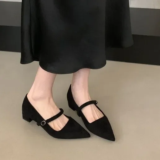 أحذية نسائية جديدة ماري جين الضحلة موضة الضحلة الانزلاق على الصنادل Slingback لينة أحذية غير رسمية فستان Mujer 2026