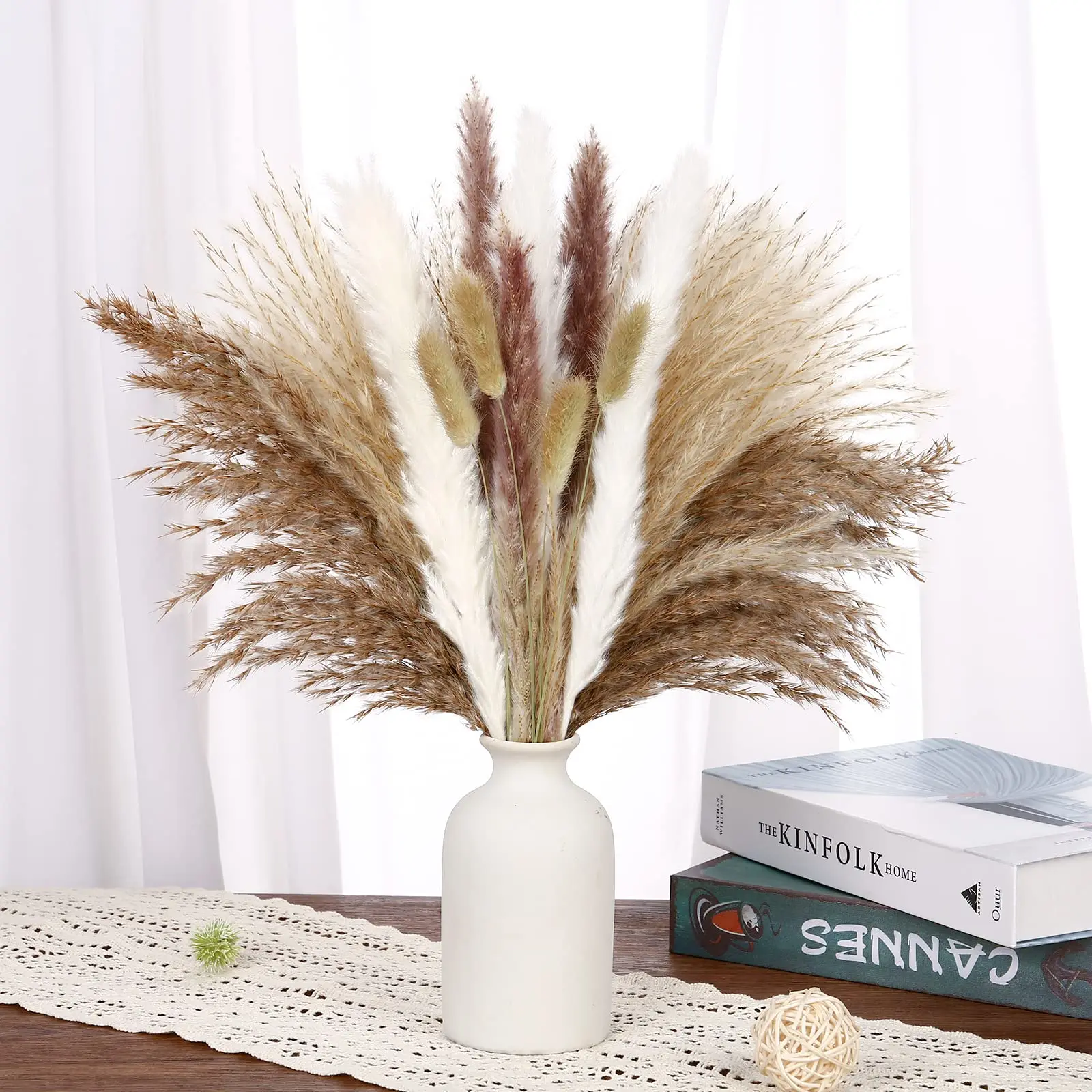 

Wedding Baby Shower Arrangement Dried Pampas Grass for Boho Home Decorations Rustic Farmhouse Party Table Decor Home Decorations