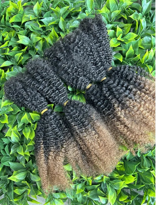 AHVAST Hair Bulk 100g T color 4C Afro Kinky Virgin Human Hair Bundles 100% Handmade Dreadlocks Extensions Bulk for Locs