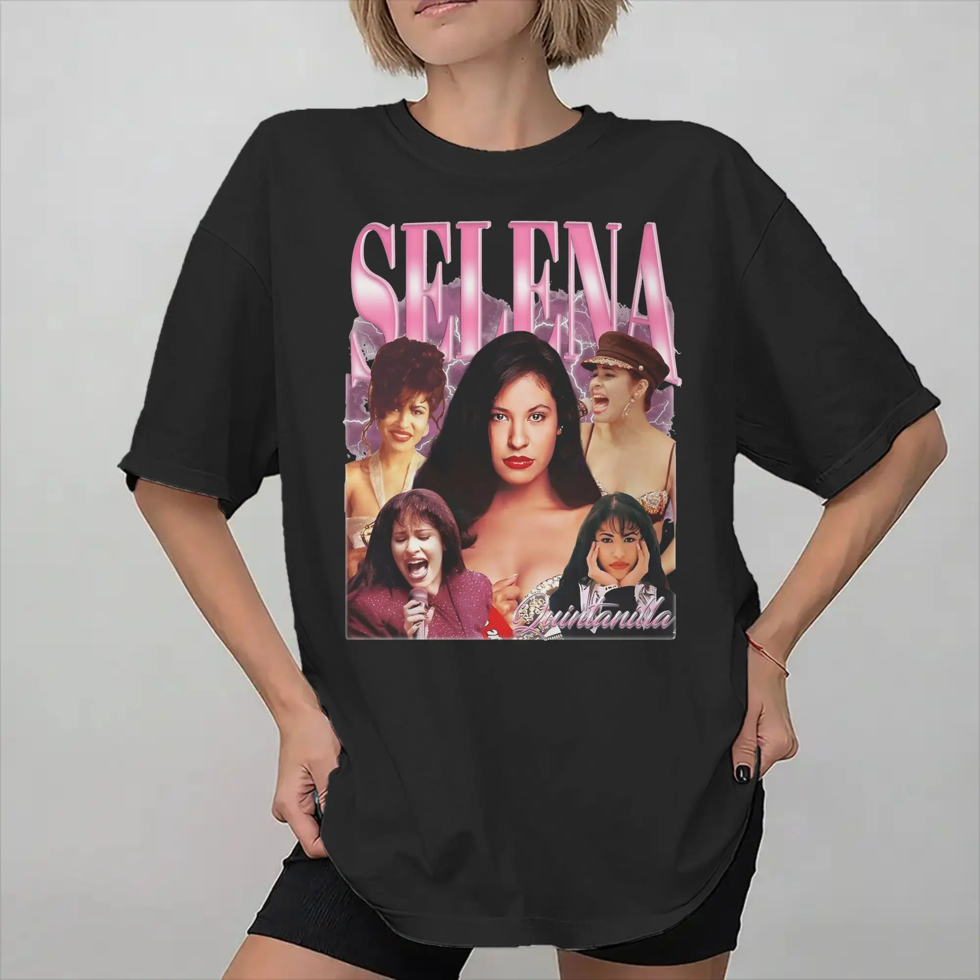 Men Women Selena quintanilla Shirt 100% Cotton Graphic Printing T-Shirt  Clothing Outfits