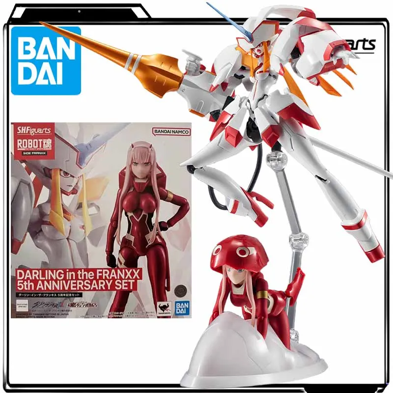 

Bandai натуральная аниме-фигурка S.H.Figuarts Strelizia & ZERO TWO, экшн-фигурки, игрушки для мальчиков, детский подарок, коллекционная модель, украшения