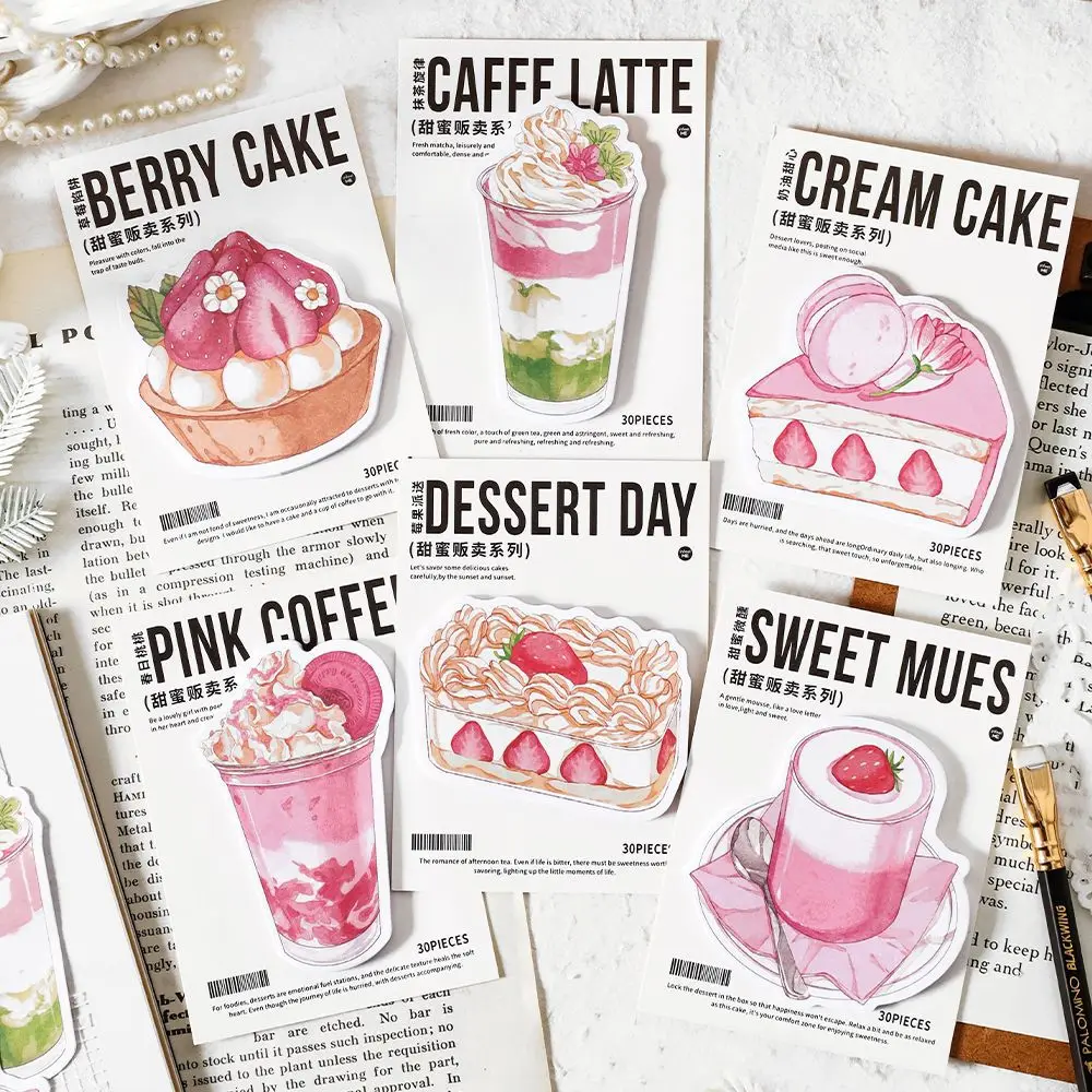 Dessert Special-shaped Sticky Notes, Sweet Sales Series, Cute and Refreshing Handbook Decoration Messages