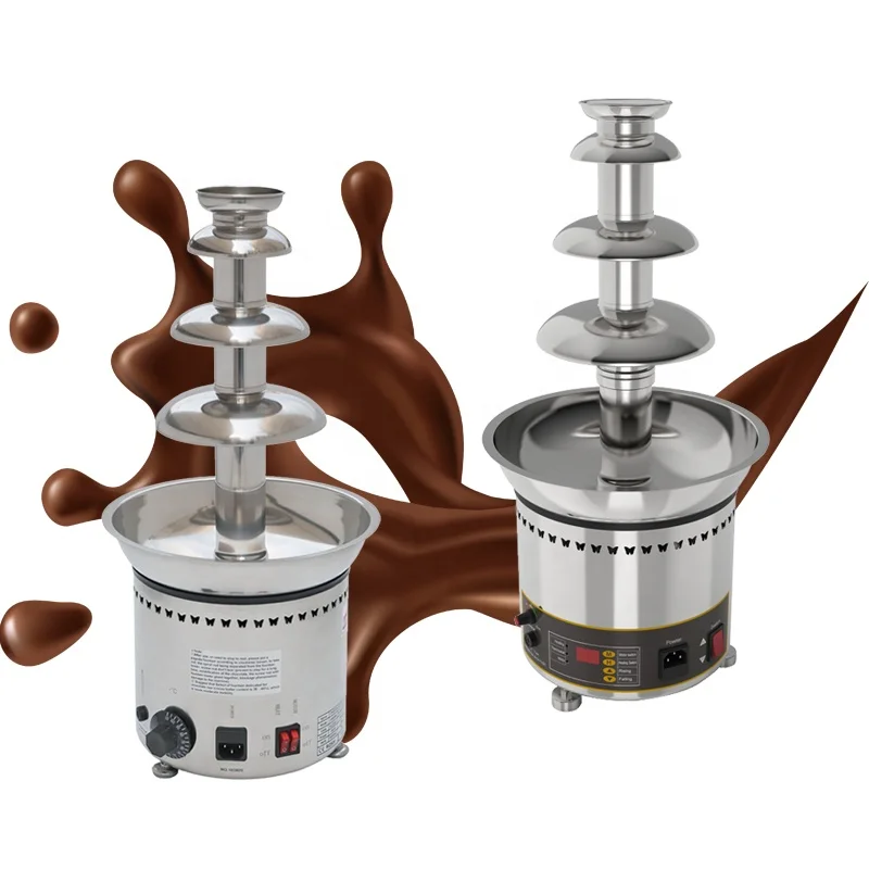 Electric Digital Display Four Layer Hot Chocolate Tempering Machine Chocolate Fountain for Wedding Banquet