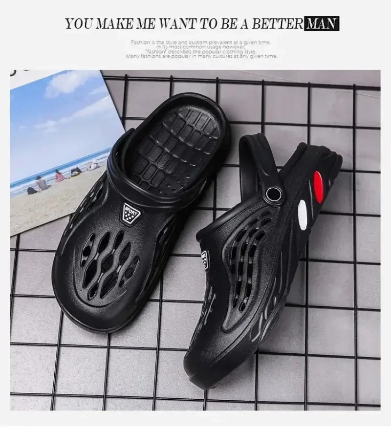 Outdoor-Sandalen für Damen und Herren, Sommer-Clogs, EVA-Hausschuhe, Übergröße 47, 48, 49, Herren-Gartenschuhe, Strandsandalen, atmungsaktive Clogs – Detail 15