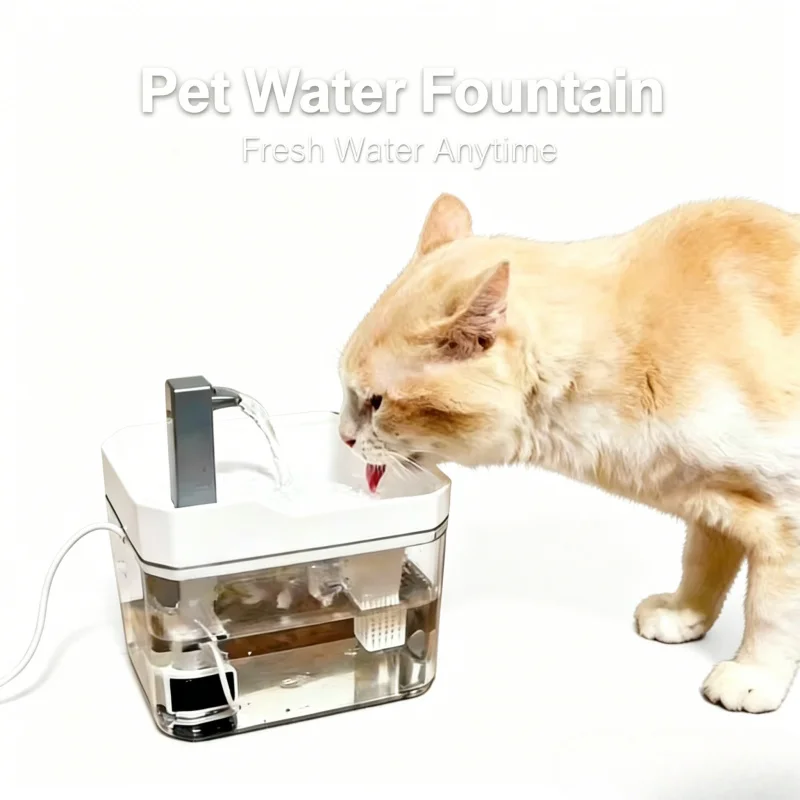 2026 New Smart Pet Water Fountain, Automatic Circulating Filter Flowing Water Drinking Dispenser for Indoor Cats