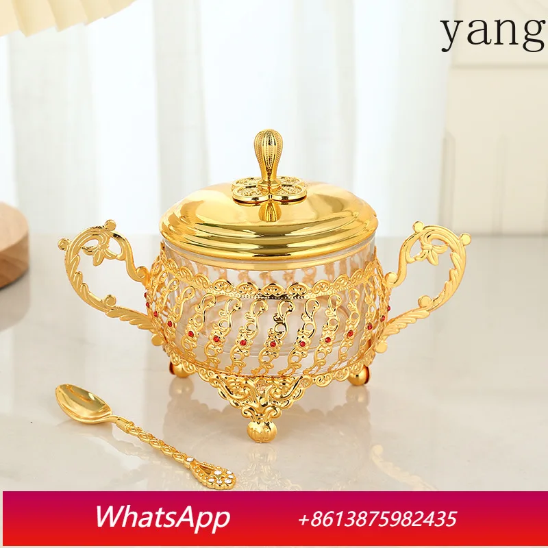 

LMM retro wrought iron dried fruit food glass candy jar jewelry storage box