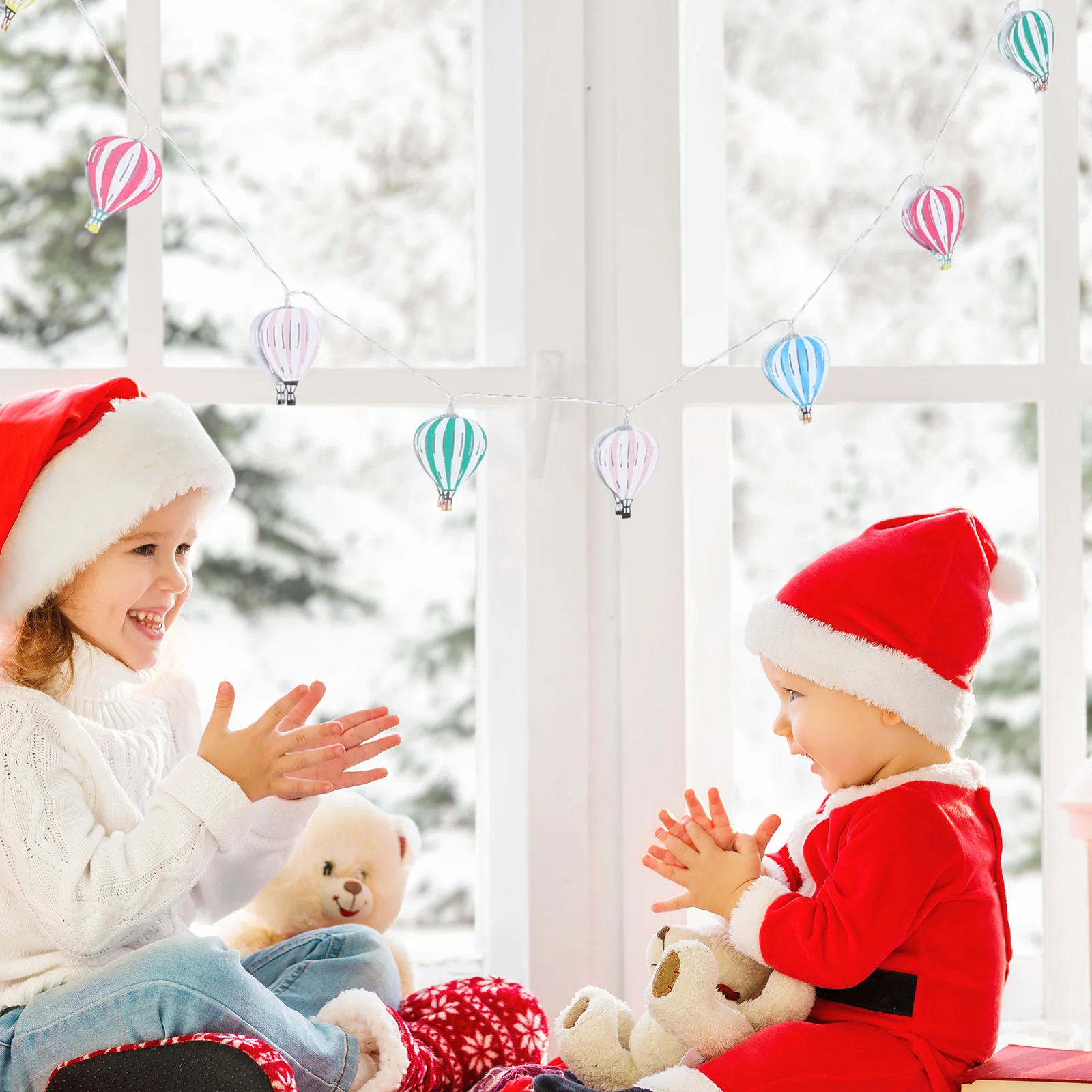 سلسلة أضواء بالون الهواء الساخن تعمل بتصميم غريب الأطوار ساحر لديكور الغرفة الداخلية لمسة احتفالية في أي مكان