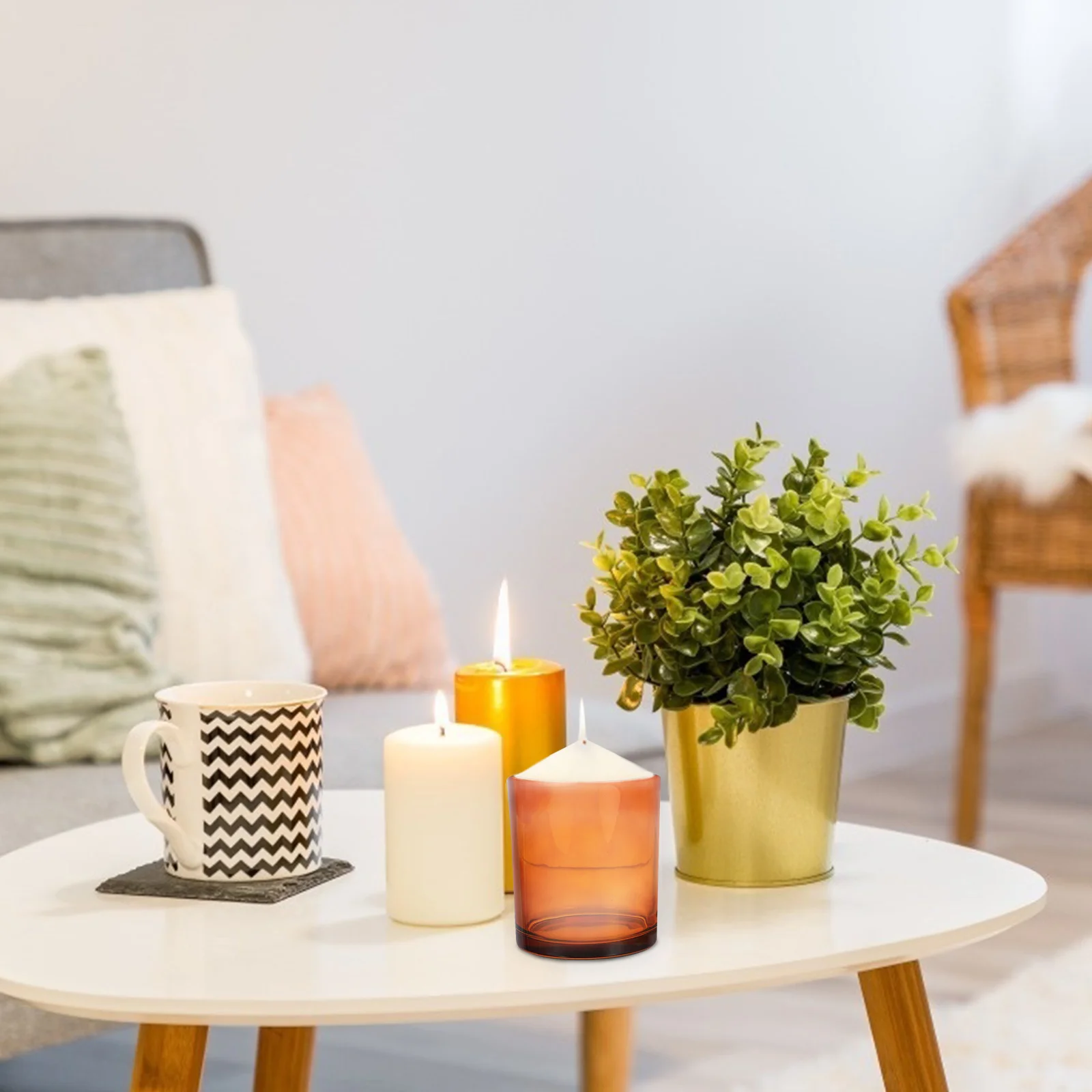 

4 set 4 Sets Glass Tin With Lids Diy Aromatherapy Scented Making Jar Durable Premium Creative Tin For Home Bedroom