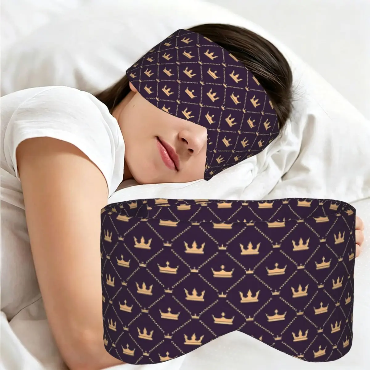 Cute Crown Pattern sleep mask Light Blocking Portable Eye Cover for Girls Boys Office Nap Party Gift Eyeshade eyepatch
