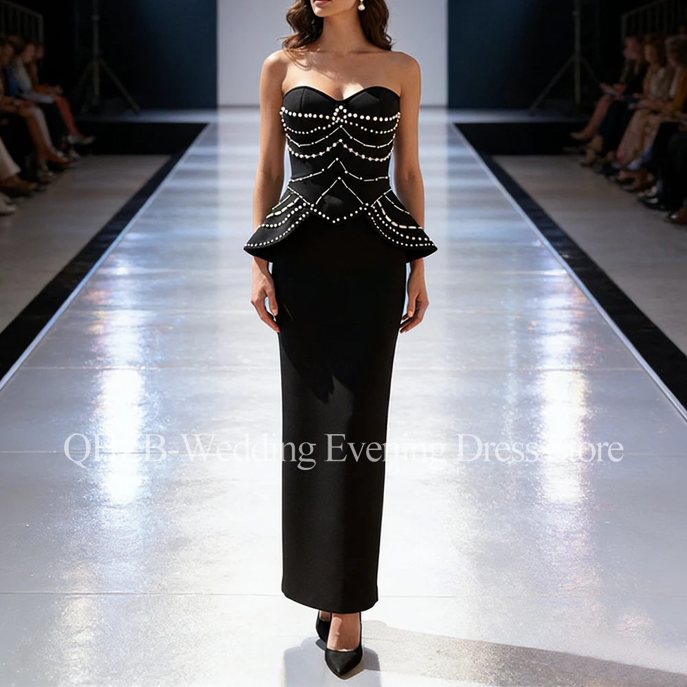 فساتين سهرة حورية البحر طويلة أنيقة مخصصة للمناسبات الخاصة بدون ظهر بطول الكاحل للنساء فساتين حفلات التخرج #1