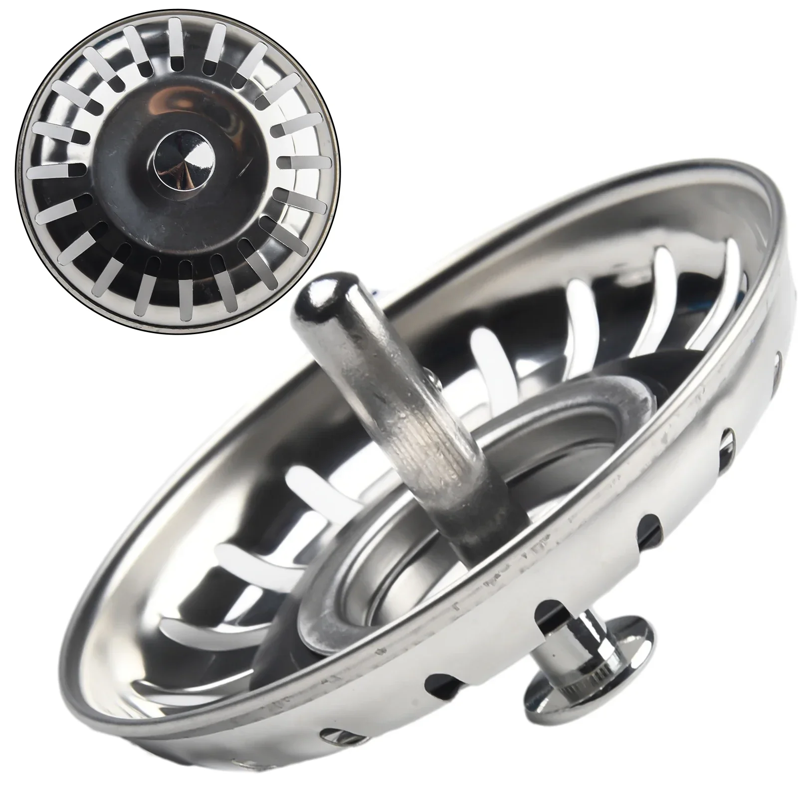 84mm Fixing Pin Bathroom Sinks Sink Strainer Sink Plug Basin Drain Filter Plug Hole Replacement Stainless Steel