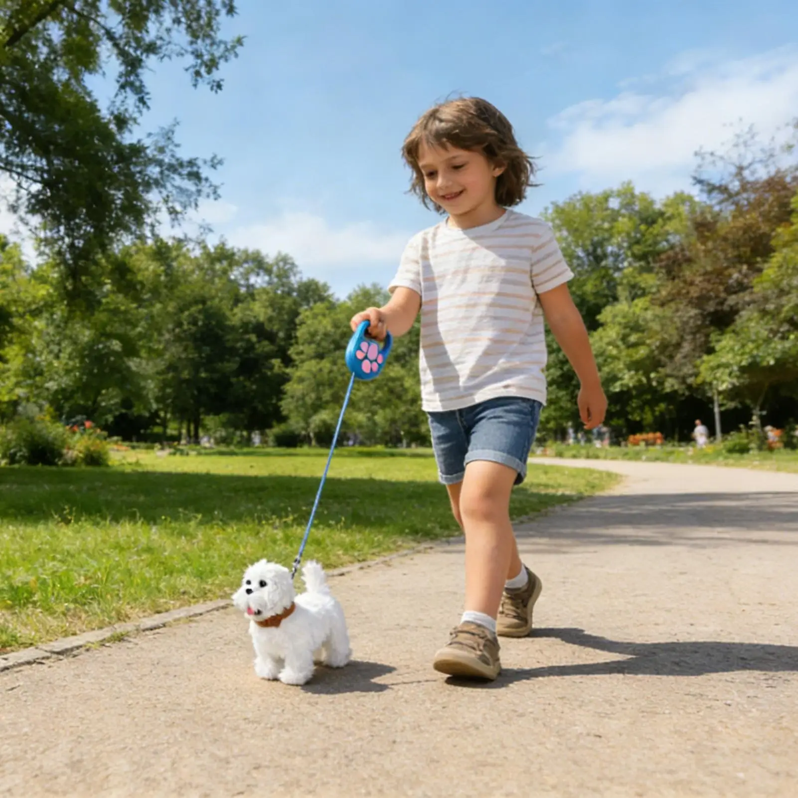 Nowa Elektryczna Realistyczna Pluszowa Symulacja Inteligentnego Psa Zabawka dla Dzieci Może Chodzić i Sszeć Elektryczny Pluszowy Robot Zwierzę Domowe Psy dla Chłopców i Dziewczynek
