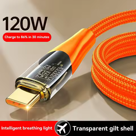 120W 6A USB To Type C Cable Super Fast Charging Data Cord For Xiaomi 12 Redmi Note 11 Samsung S22 S21 Huawei Charger Cord