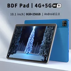 Global Firmware 10.1 Inch Tablets 8GB RAM 256GB ROM 1280x800 HD Android 12 Tablet 4G LTE Network Phone Bluetooth WiFi GPS Tablet