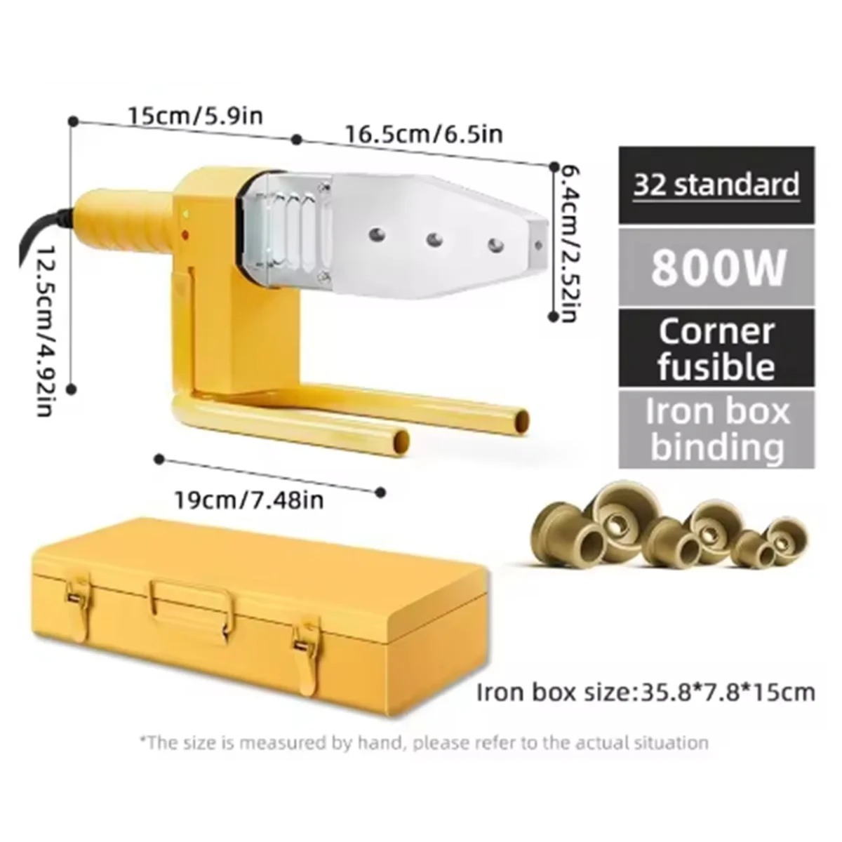 A002 Plastic Water Pipe Welder Pipe Welding Tool PP/PP-R/PE/PP-C Pipe Welding Machine Heating Hot Melting Tool 800W EU Plug