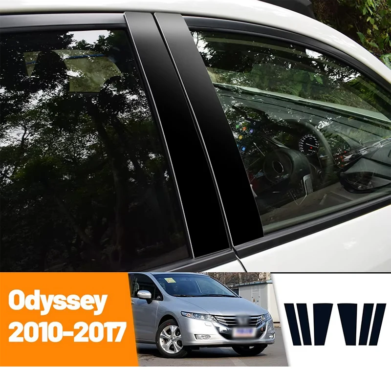 

For Honda Odyssey 2010-2017 2011 2012 2013 2014 2015 Black Carbon Fiber Doors and Windows B C Pillars Column Decorative Stickers