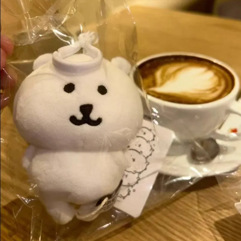 Adorable ours blanc en peluche porte-clés Kawaii, décoration, jouet en peluche, sac à dos, portefeuille, décoration suspendue, cadeau de noël