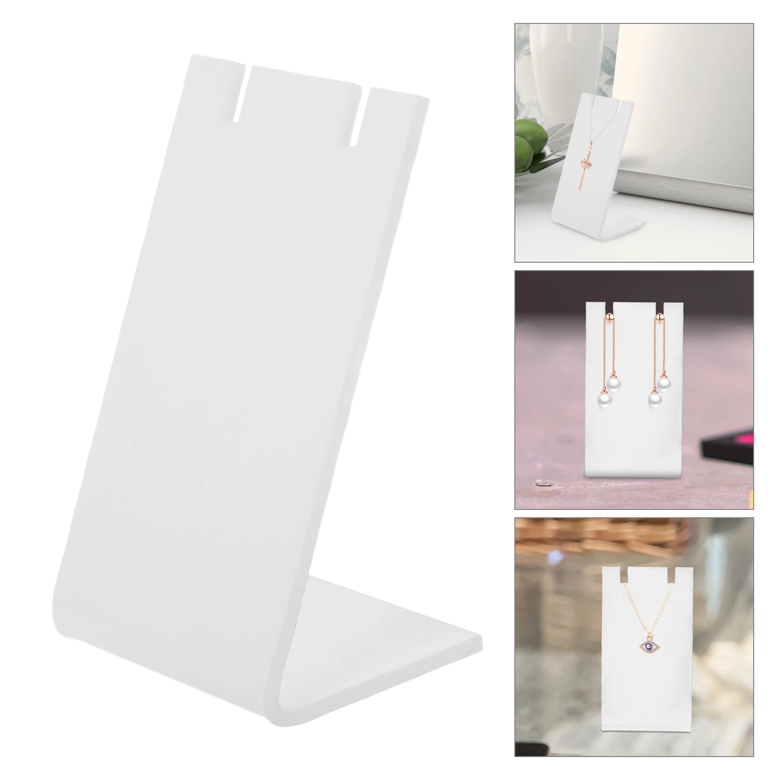 

2pcs L Shape Acrylic Jewelry Organizer Rack For Earrings Necklaces Bracelets Retail Showcase Space-Saving Easy Assembly